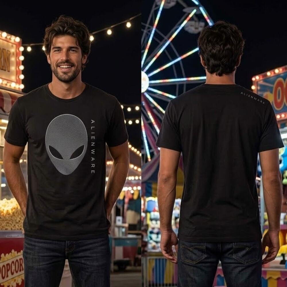 Alienware Gaming Logo T-Shirt Men's Small NWOT Black Graphic Tee 34-36